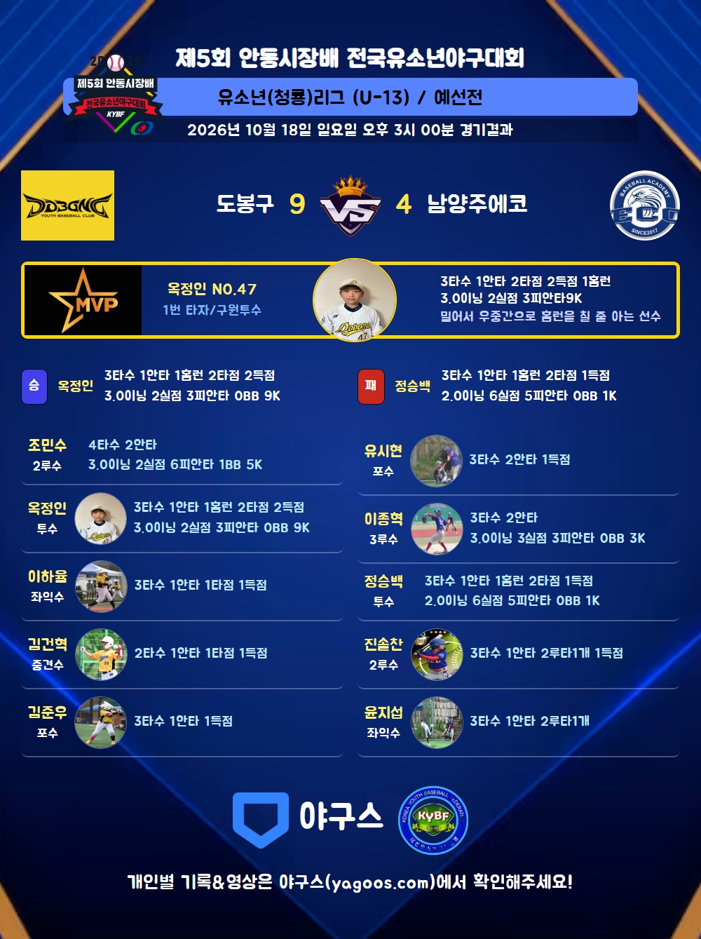 인스타그램 공유용 경기결과 이미지